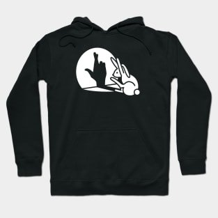 Funny rabbit hand shadow crossed fingers good luck Hoodie